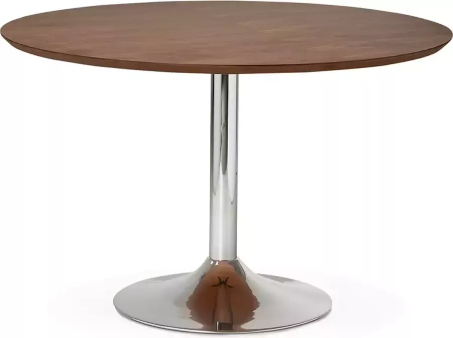 Alterego Design Alterego Ronde eettafel bureautafel 'KITCHEN' met notenhouten afwerking Ø 120 cm
