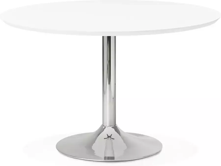 Alterego Design Alterego Ronde eettafel bureautafel 'KITCHEN' van wit hout Ø 120 cm