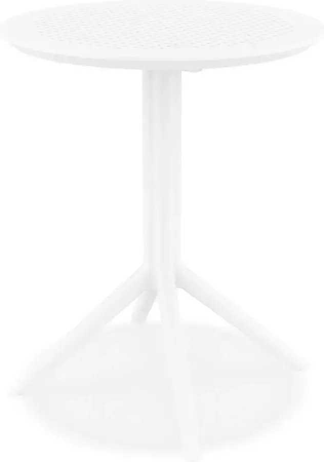 Alterego Design Alterego Ronde opvouwbare tafel 'GIMLI' van witte kunststof voor binnen buiten Ø 60 cm