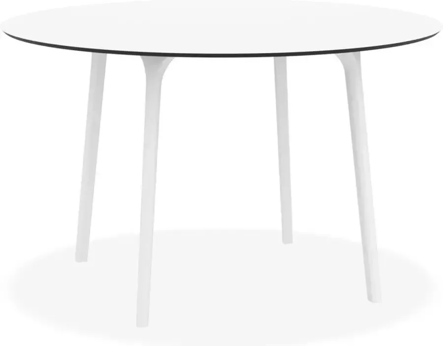 Alterego Design Alterego Ronde terrastafel 'LAGOON' wit voor binnen buiten Ø 120 cm