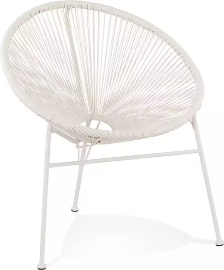 Alterego Design Alterego Ronde witte loungefauteuil 'TIKI' binnen buiten
