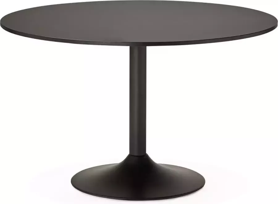 Alterego Design Alterego Ronde zwarte bureau- eettafel 'ATLANTA' Ø 120 cm