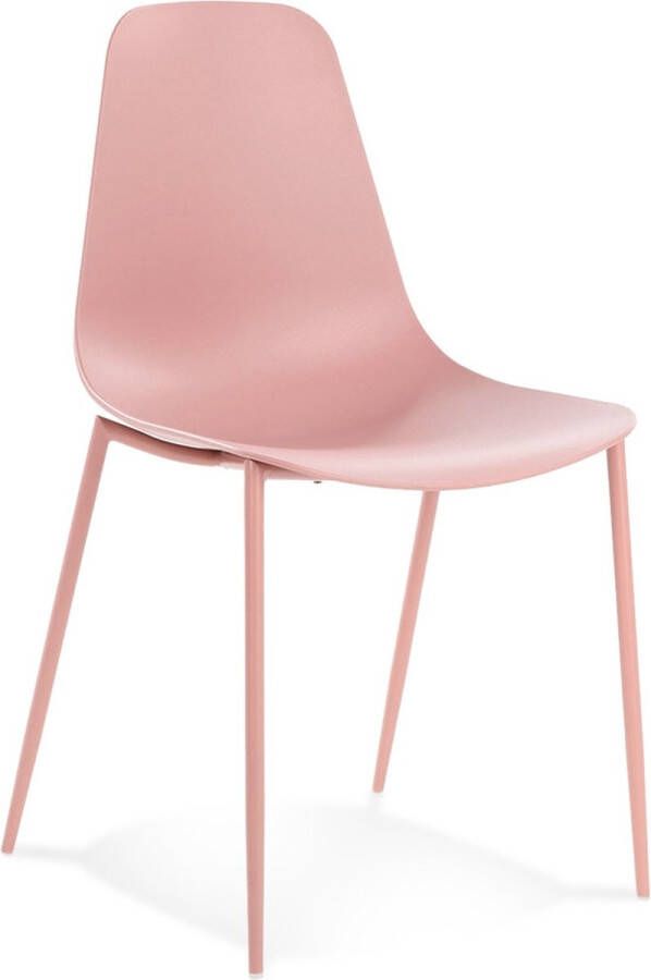Alterego Design Alterego Roze stoel 'FELIZ' van kunststof en metaal voor binnen buiten