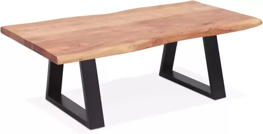 Alterego Design Alterego Salontafel 'RAFA' van massief hout en metaal