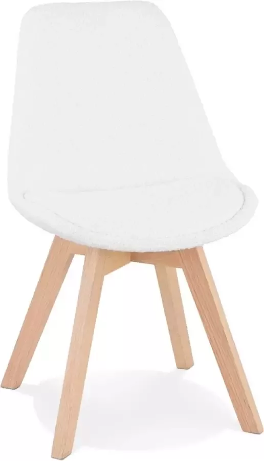Alterego Design Alterego Scandinavische design stoel 'LINETTE' van witte badstof