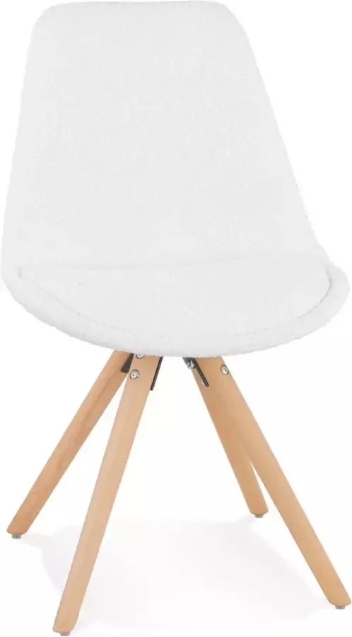 Alterego Design Alterego Scandinavische design stoel 'VALENTINE' van witte badstof