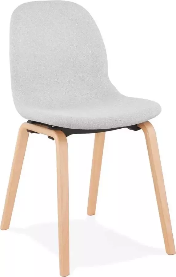 Alterego Design Alterego Scandinavische eetkamerstoel 'CELTIK' in lichtgrijze stof