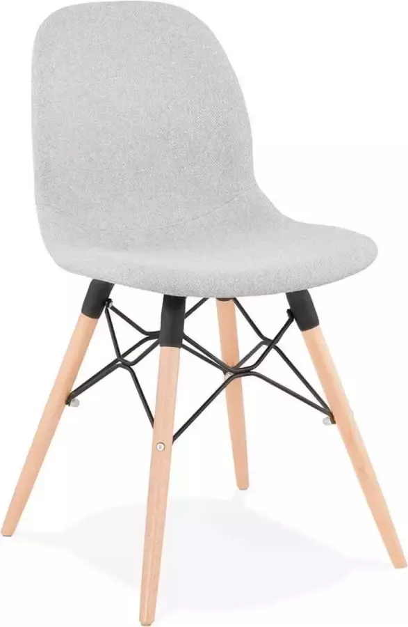 Alterego Design Alterego Scandinavische stoel 'BIZON' in lichtgrijze stof