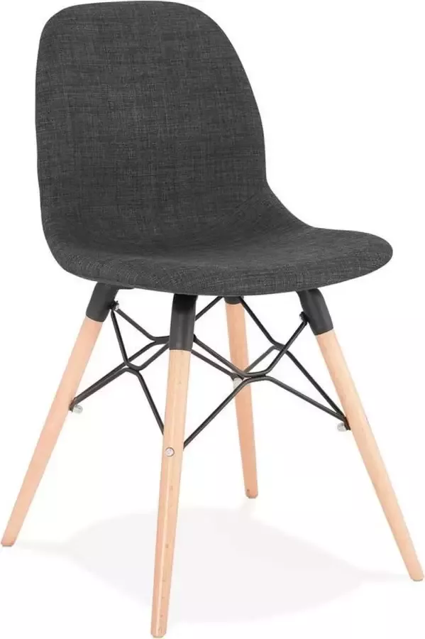 Alterego Design Alterego Scandinavische stoel 'BIZON' van donkergrijze stof