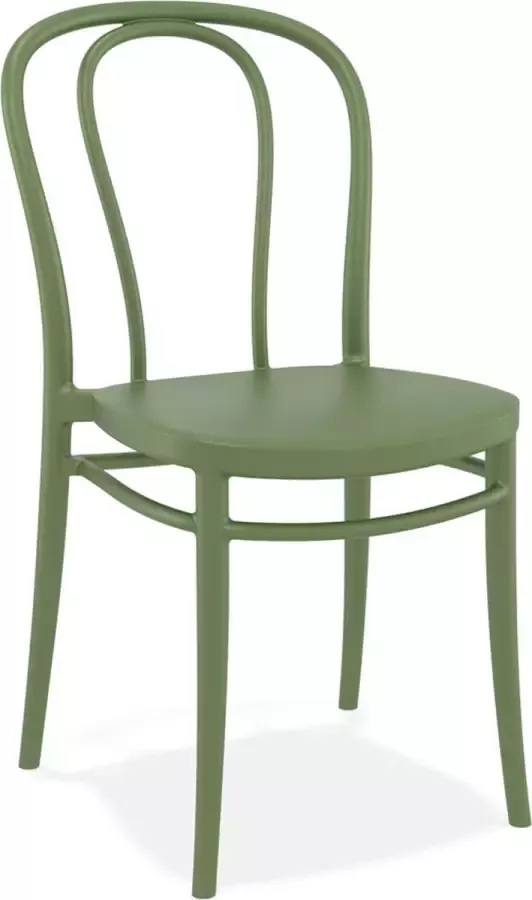 Alterego Design Alterego Stapelbare stoel 'JAMAR' van groene kunststof voor binnen buiten