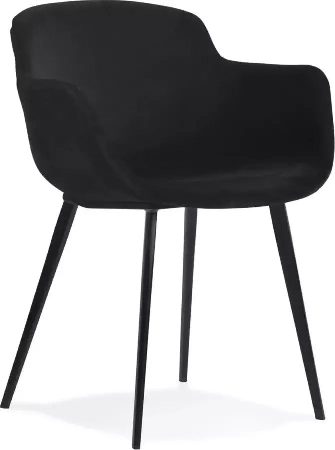 Alterego – Armada – Zwart Fluweel – Met Armleuningen – 59x54x80 cm - Foto 2