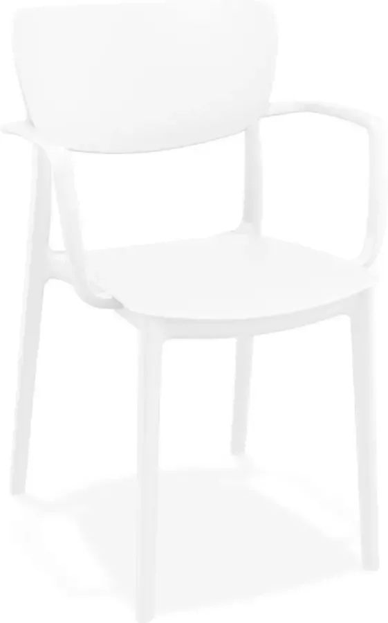 Alterego Design Alterego Stoel met armleuningen 'GRANPA' van witte kunststof