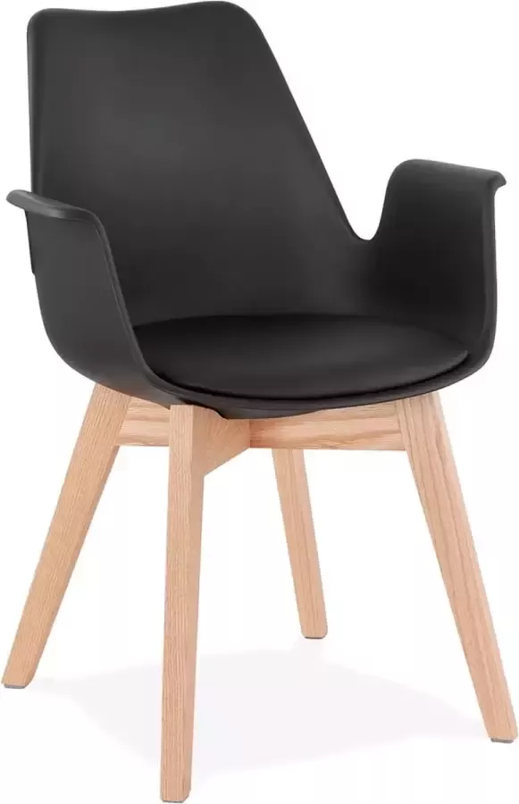 Alterego Design Alterego Stoel met armleuningen 'MISTRAL' zwart Scandinavische stijl