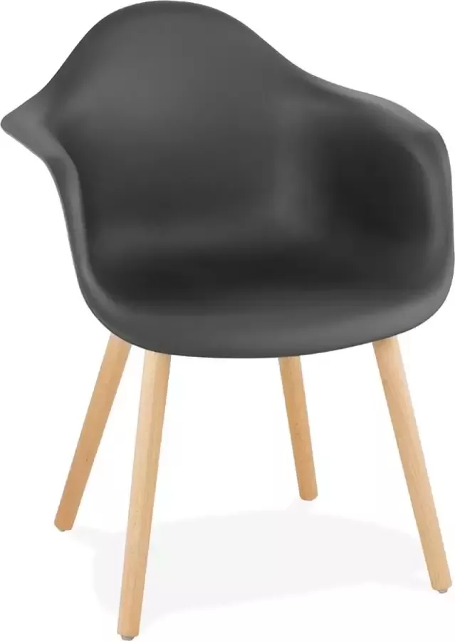 Alterego Design Alterego Stoel met armleuningen 'OLIVIA' zwart Scandinavische stijl