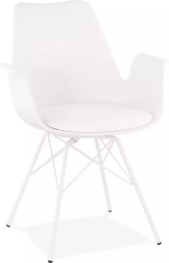 Alterego Design Alterego Stoel met armleuningen 'SALY' witte industriële stijl