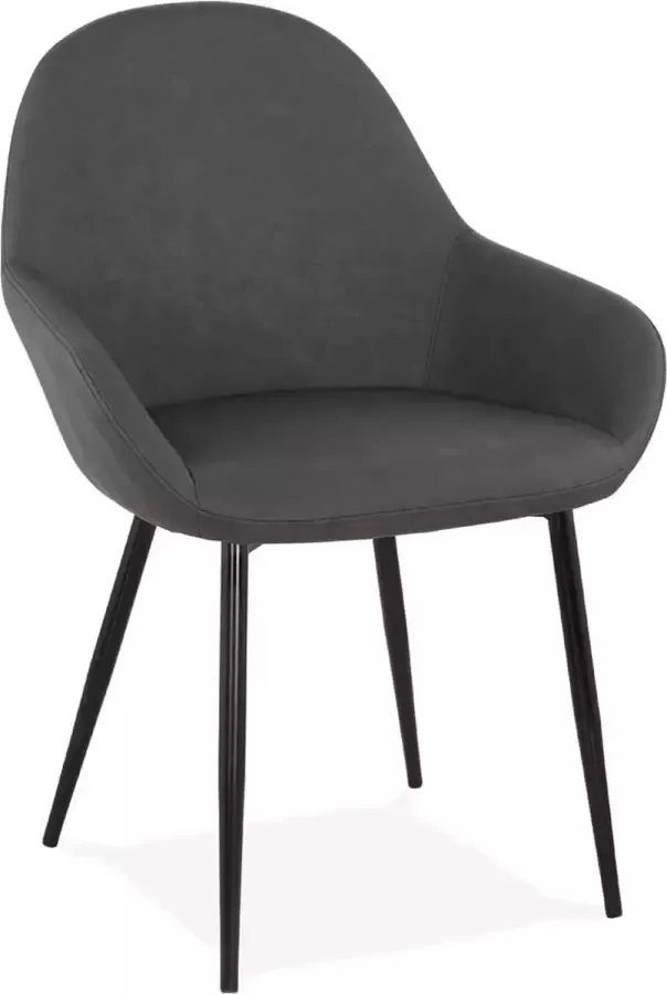 Alterego Design Alterego Stoel met armleuningen 'THELMA' grijs design