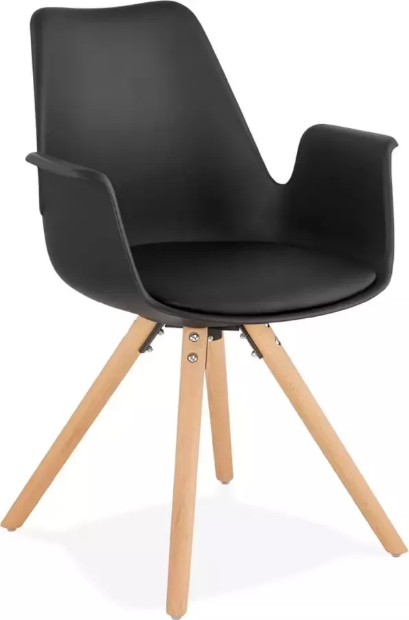 Alterego Design Alterego Stoel met armleuningen 'ZALIK' in zwarte Scandinavische stijl