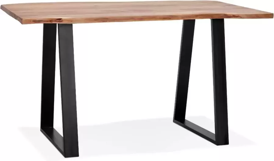 Alterego Design Alterego Table de bar haute 'RAFA' en bois massif et métal 160x90 cm