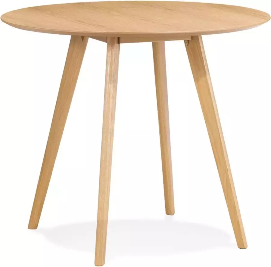 Alterego Design Alterego Table de cuisine ronde 'MIDY' finition naturelle style scandinave ø 90 cm