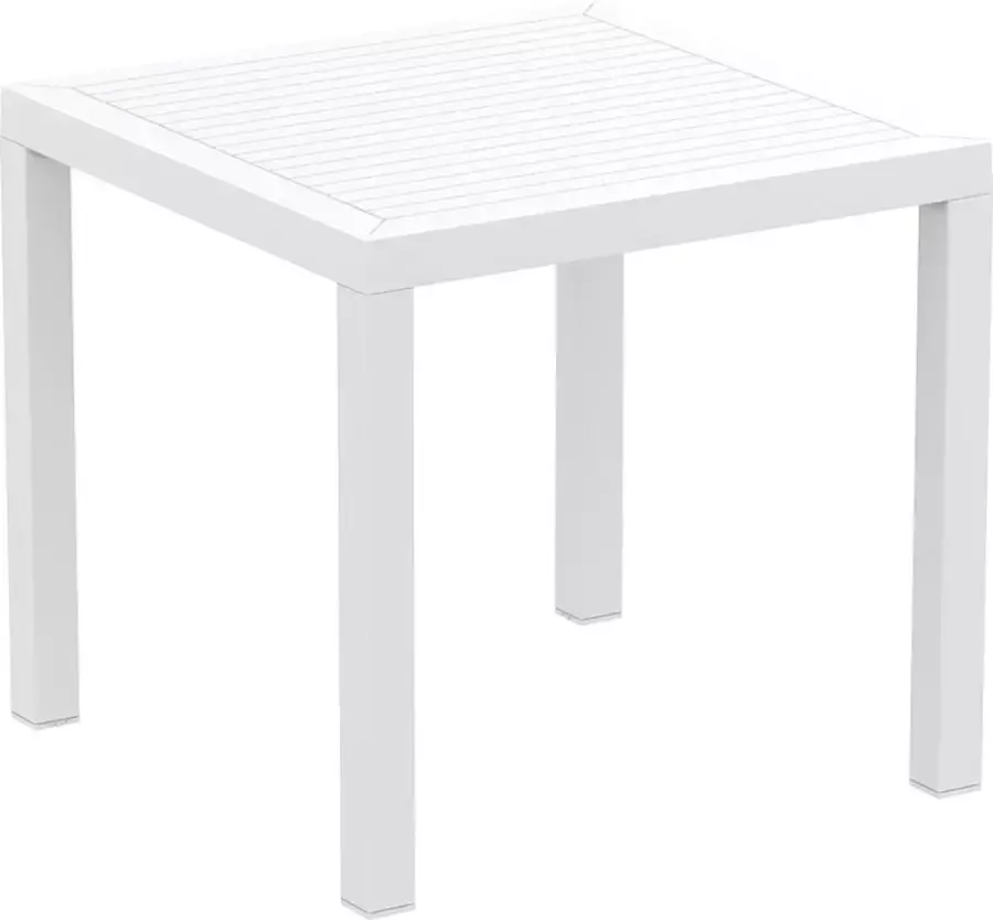 Alterego Design Alterego Table de terrasse 'CANTINA' design en matière plastique blanche 80x80 cm