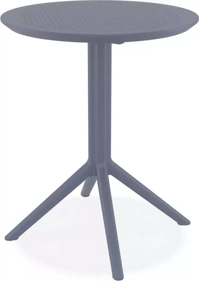 Alterego Design Alterego Table pliable ronde 'GIMLI' en matière plastique gris foncé intérieur extérieur Ø 60 cm