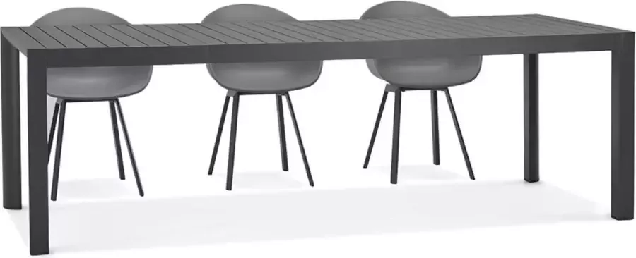 Alterego Design Alterego Uitschuifbare tuintafel 'SAMUI' van mat donkergrijs aluminium 180(240)x100 cm