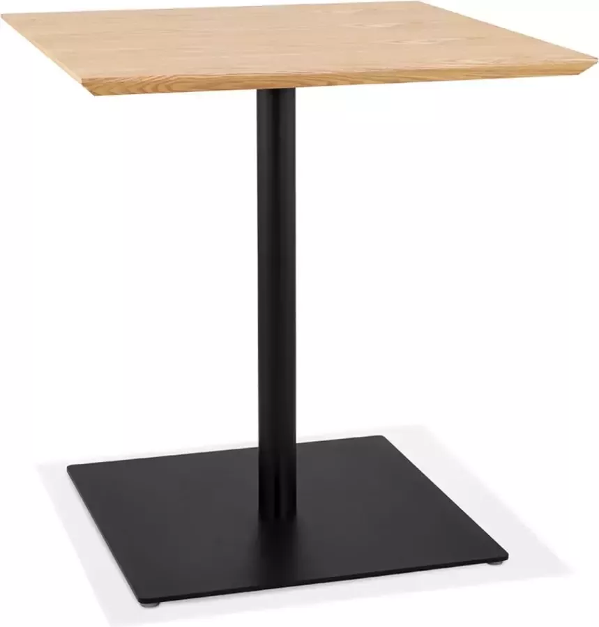 Alterego Design Alterego Vierkante design tafel 'SUMO' in natuurkleurig hout en zwart metaal 70x70 cm
