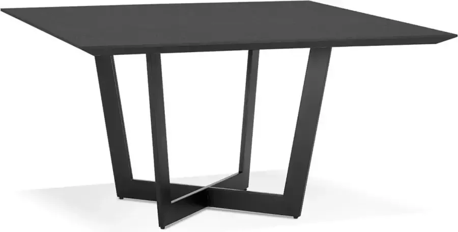Alterego Design Alterego Vierkante eettafel 'ANITA' van hout en zwart metaal 140x140 cm