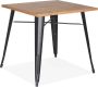 Alterego Design Alterego Vierkante industriële tafel 'MARCUS' van licht hout met zwarte metalen poten 76 x 76 cm - Thumbnail 2