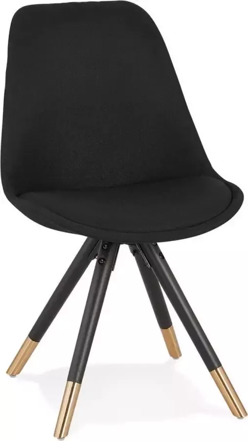 Alterego Design Alterego Vintage 'POPI' stoel van zwarte stof en hout