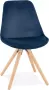 Alterego Design Alterego Vintage 'RICKY' stoel in blauw fluweel met poten in natuurlijk hout - Thumbnail 2