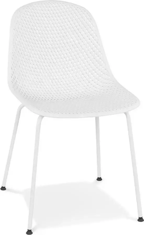 Alterego – Viky – Wit Geperforeerde Designerstoel – Binnen & Buiten – 58.5x46.5x82.5 cm - Foto 2