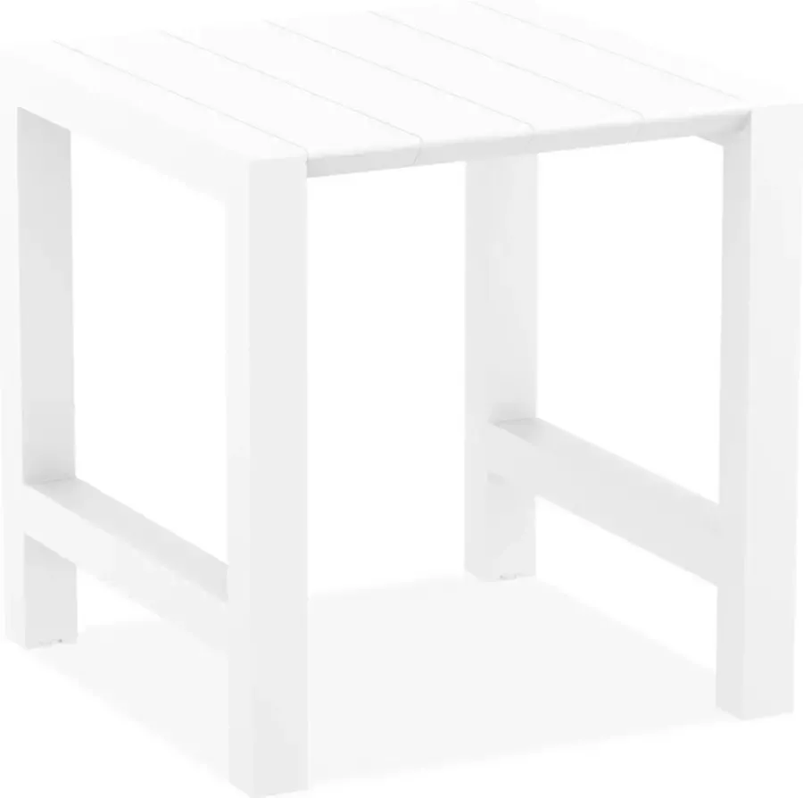 Alterego Design Alterego Witte hoge uitschuifbare tafel 'ATCHAM' binnen buiten 100(140)x100 cm