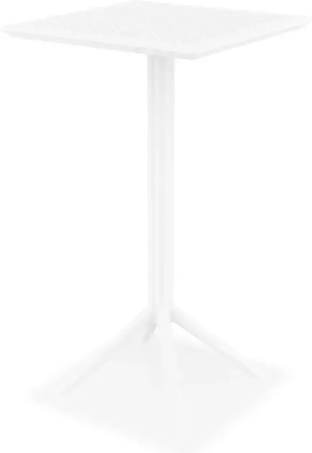 Alterego Design Alterego Witte hoge vouwtafel 'FOLY BAR' voor binnen en buiten