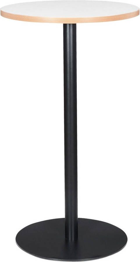 Alterego Design Alterego Witte ronde statafel 'POLLUX ROUND' met zwarte poot Ø 60 cm