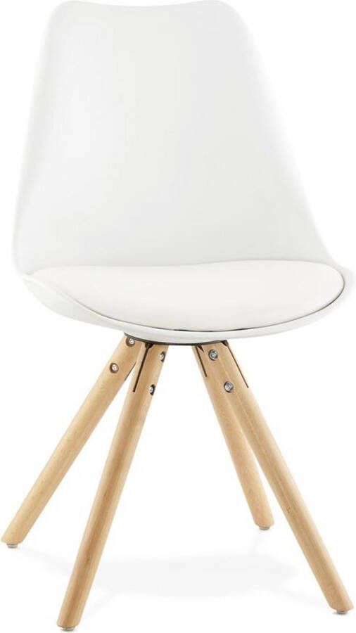 Alterego Design Alterego Witte Scandinavische stoel 'GOUJA