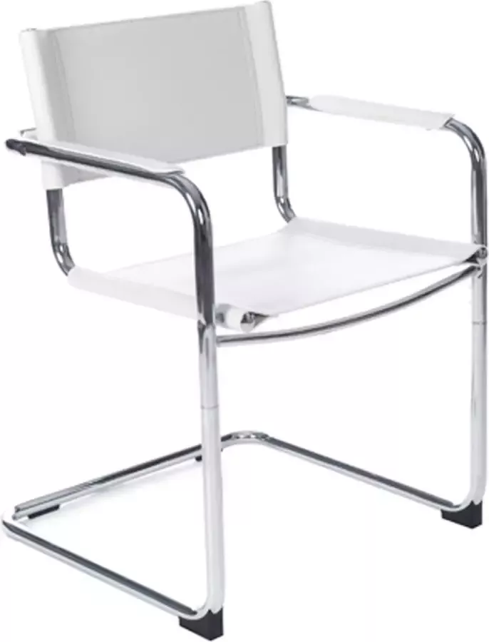 Alterego Design Alterego Witte vergaderstoel bezoekersstoel 'KA' voor kantoor of vergaderrruimte