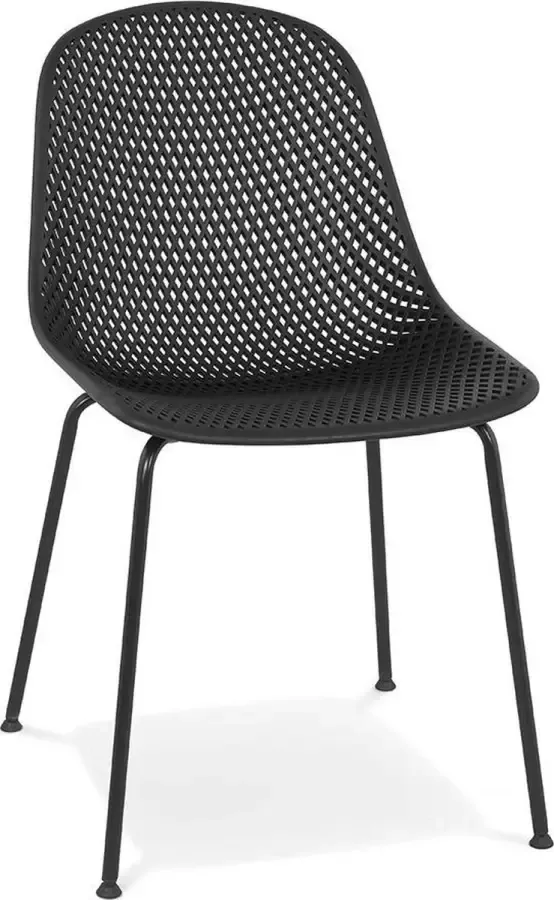 Alterego – Viky – Zwart Geperforeerde Designerstoel – Binnen & Buiten – 58.5x46.5x82.5 cm