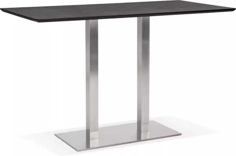 Alterego Design Alterego Zwarte hoge design tafel 'MAMBO BAR' met geborsteld metalen poot 180x90 cm