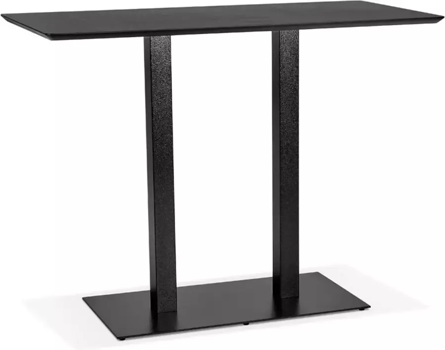 Alterego Design Alterego Zwarte hoge design tafel 'ZUMBA BAR' met zwarte metalen poot 150x70 cm