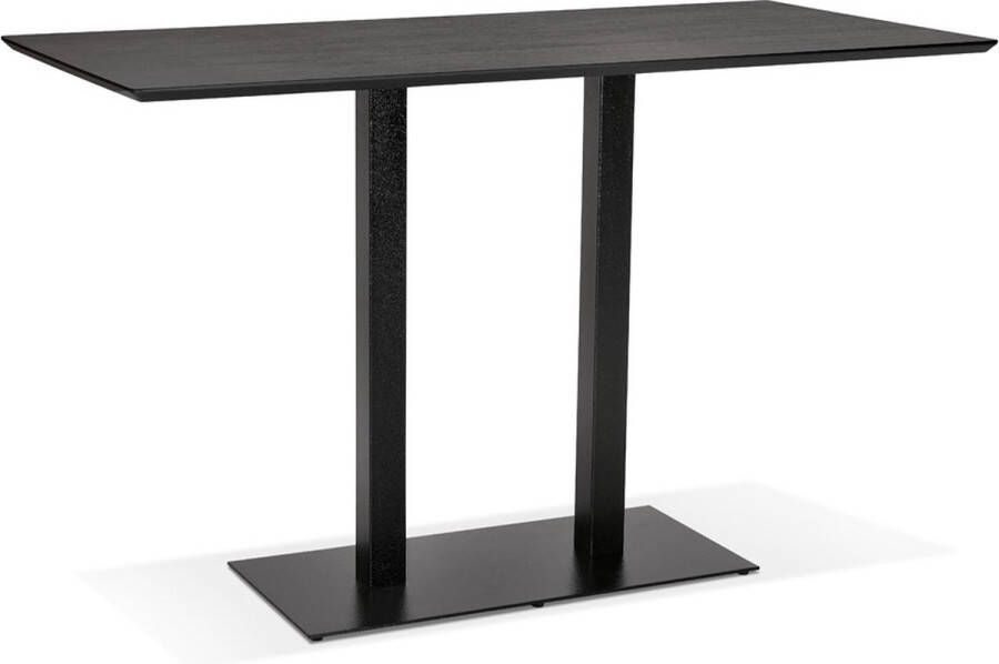 Alterego Design Alterego Zwarte hoge design tafel 'ZUMBA BAR' met zwarte metalen poot 180x90 cm