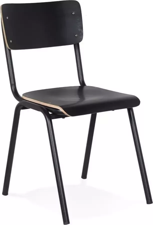 Alterego Design Alterego Zwarte klassieke schoolstoel 'MASTER