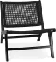 Alterego Design Alterego Zwarte loungefauteuil 'MARIANO' van teakhout en gerecycled koord - Thumbnail 1