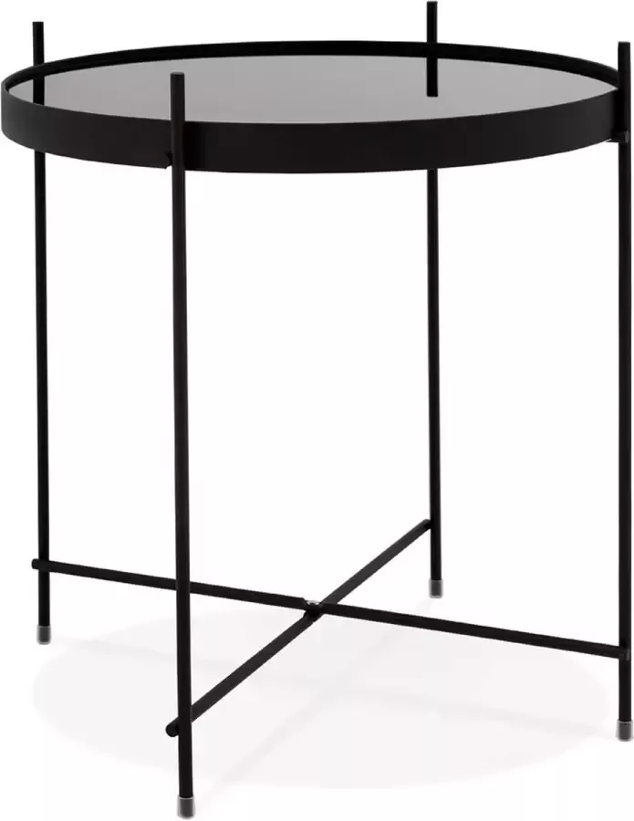 Alterego Design Alterego Zwarte opklapbare bijzettafel 'KOLOS