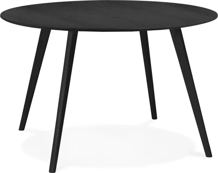 Alterego Design Alterego Zwarte ronde keukentafel 'AMY' ø 120 cm