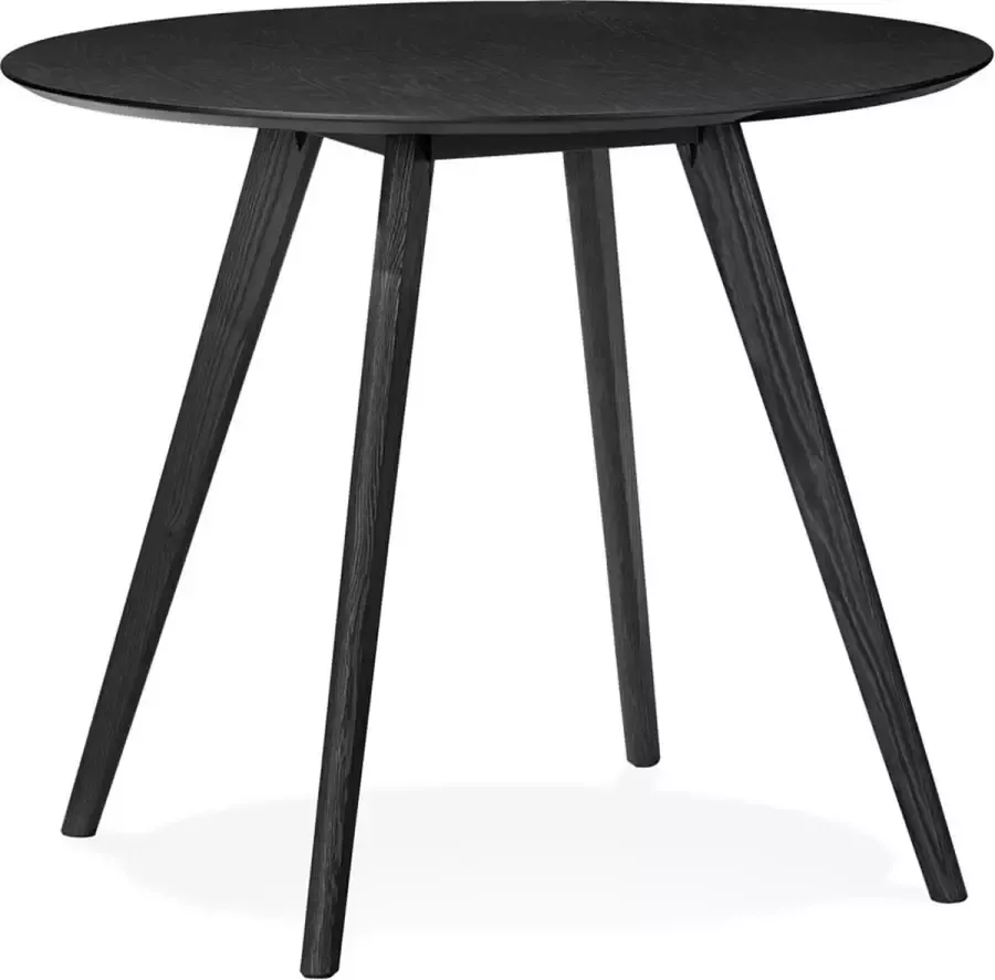 Alterego Design Alterego Zwarte ronde keukentafel 'MIDY' in Scandinavische stijl ø 90 cm