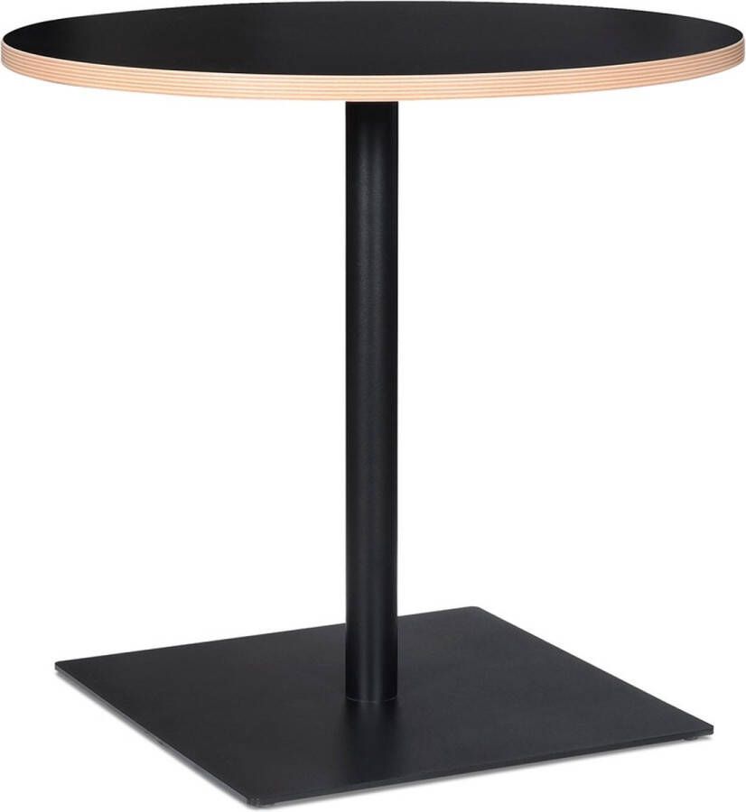 Alterego Design Alterego Zwarte ronde tafel 'FUSION ROUND' Ø 80 cm
