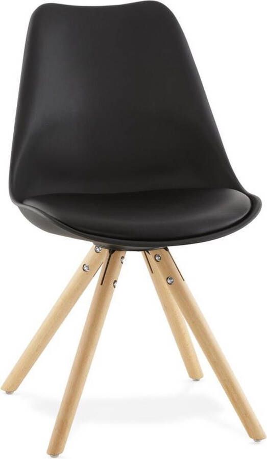 Alterego Design Alterego Zwarte Scandinavische stoel 'GOUJA