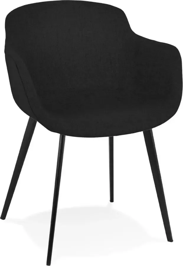 Alterego – Riga – Zwart Stof – Met Armleuningen – 59x54x80 cm - Foto 2