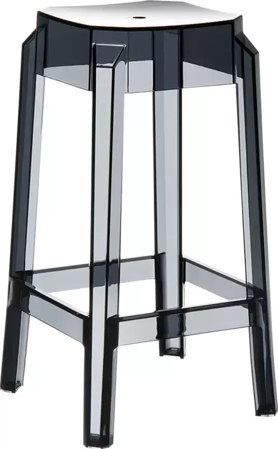 Alterego Design Alterego Zwarte transparante halfhoge keukenkruk 'LENO MINI' uit kunststof